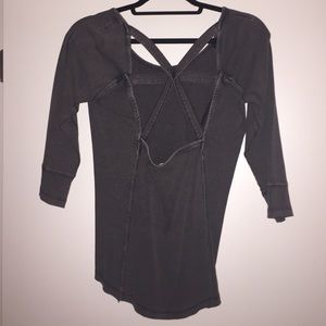 Free people open back design shirt
