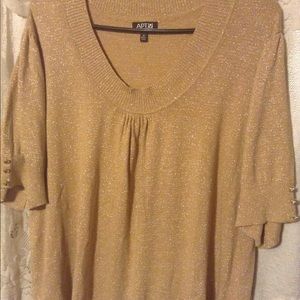 APT9 Sparkly Gold Sweater Top 3x