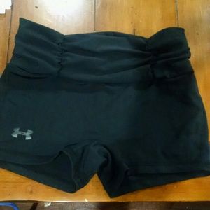 Black Under Armour tight running shorts