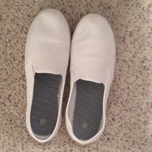 White slip on shoes