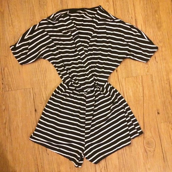 **Brand New** Black & White Striped Romper