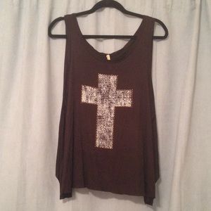 Black cross tank top