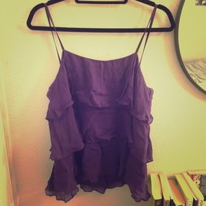 French Connection purple ruffle tank