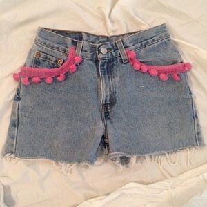 Vintage hand sewn shorts with pocket detail
