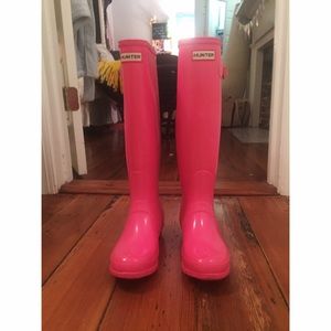 Bright Pink Hunter Tall Rain Boots