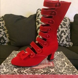 red victorian boots