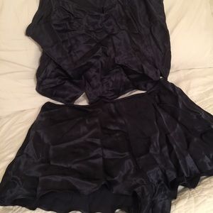 Dark purple silk short and Cami