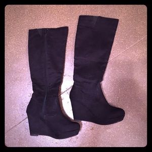 Sexy Black Wedge Boots 💃🏼👌🏼