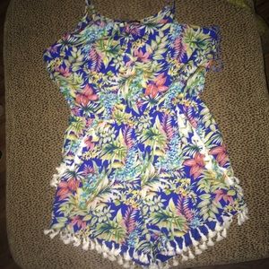 Floral tassel romper