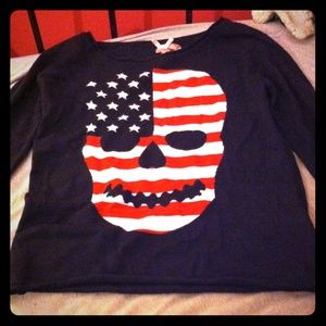 American flag skull sweater