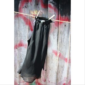 Black silk sleeveless top/tank