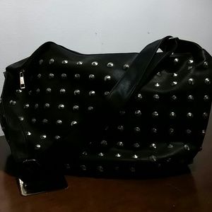 Black gold studded purse