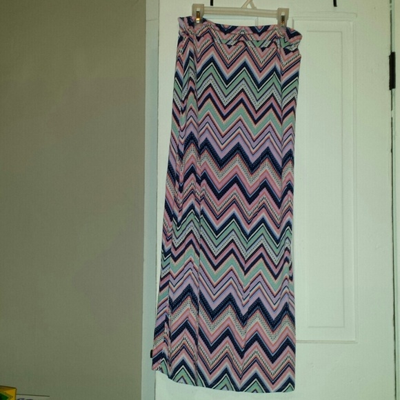 Chevron printed Maxi Skirt