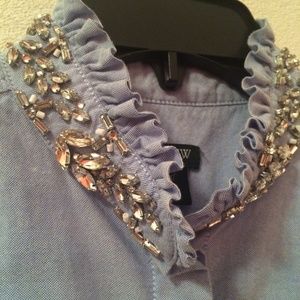 JCREW jeweled sleeveless button-up
