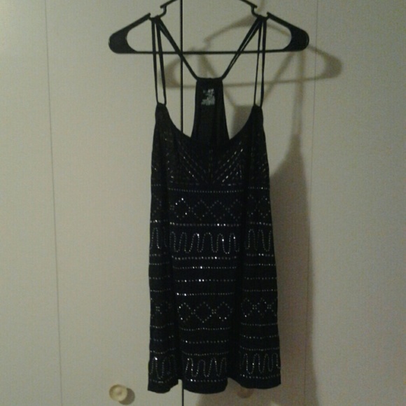 Cool Metal Beaded Racerback Tank Top