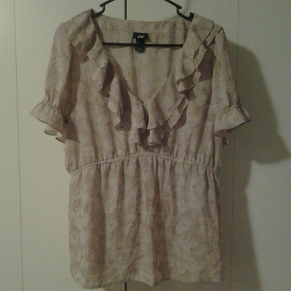 Flirty Frilly Taupe Summer Blouse