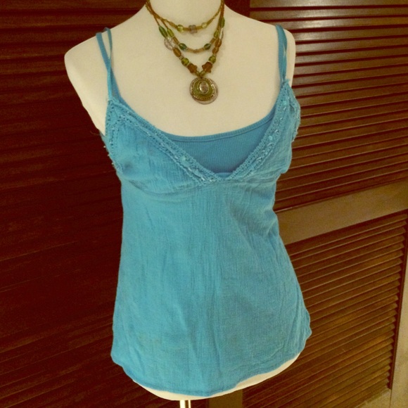 turquoise Boho Layered Tank