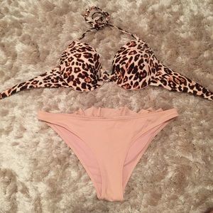 Leopard & Pink / Blush Bikini Bathing Suit