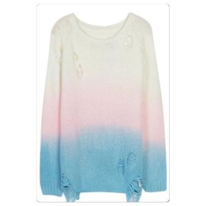 Dip dye ripped sweater