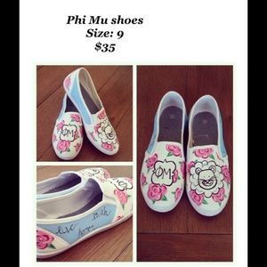 Phi Mu hand painted canvas shoes