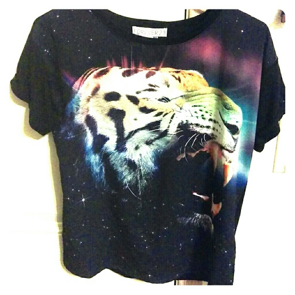 Forever 21 galaxy tiger shirt