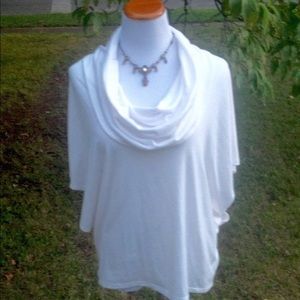 Studio Y, Chunky Neck, White, Batwing Shirt. S/M