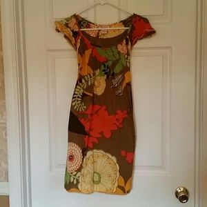 Brown flowered dress