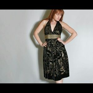 Cynthia Steffe black velvet party dress