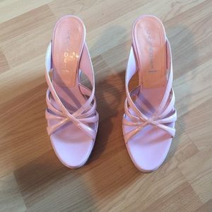 Casadei stunning cork patent wedges