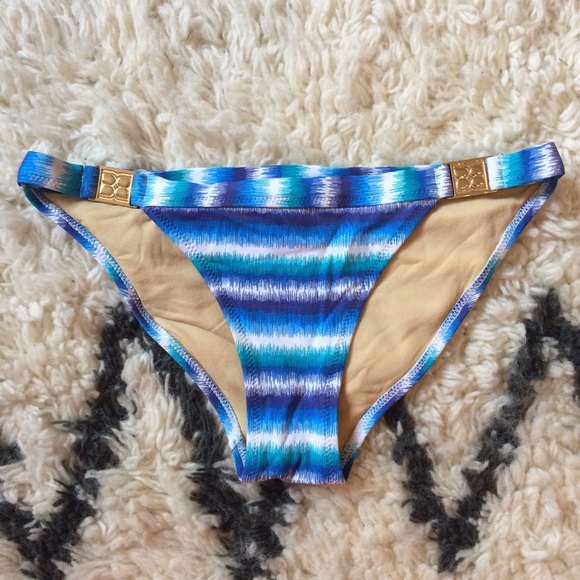 BCBGMaxAzria swim bottom with gold accents