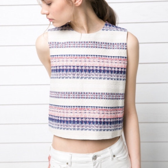 Mango Tops - Mango Jacquard Tank Top