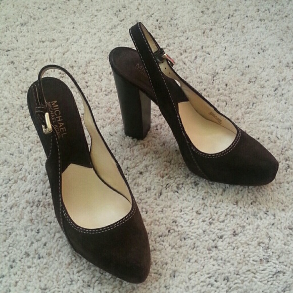 Michael Michael kors brown suede 4 inch heels