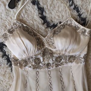 Cache beaded bodice hankerchief dress