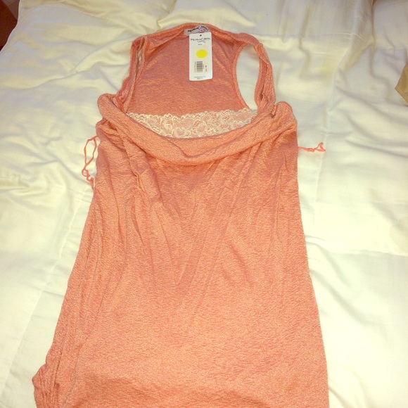 Sleeveless coral pink top size large