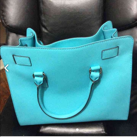 -SOLD- Michael Kors Large Aquamarine Hamilton - Picture 2 of 4