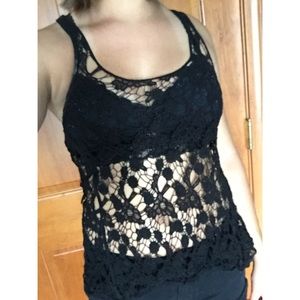 Black lace tank top