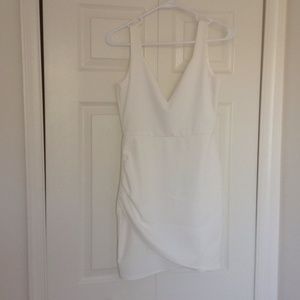 White Deep V Neck Backless Tobi Dress