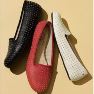 UGG Black Leather Alloway Studded Flats NWOT