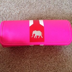 Stella and Dot elephant pink jewelry roll
