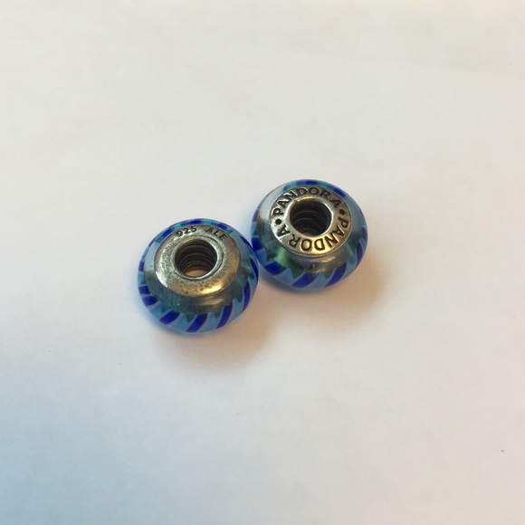 2 blue Authentic Pandora Charms