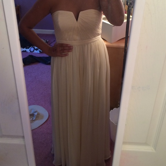 Pale pink/ champagne J. Crew prom/bridesmaid dress