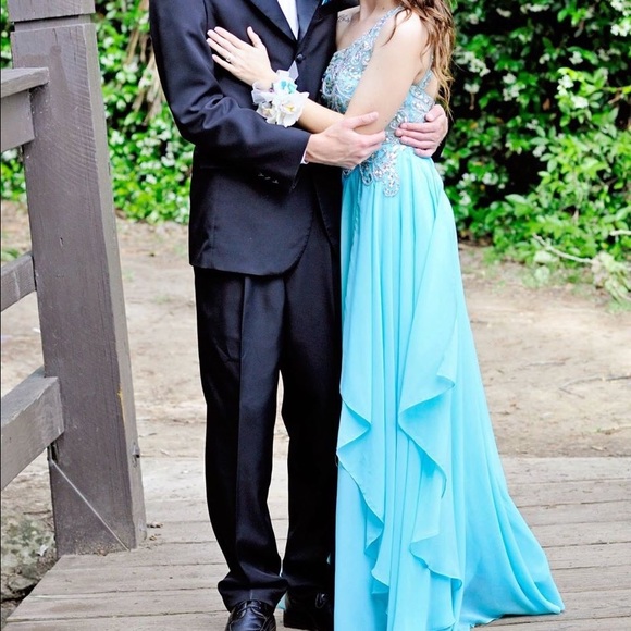Blue prom dress