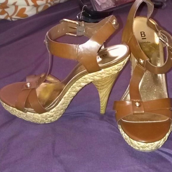 Brown and tan shoes