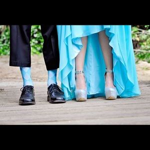 Sliver glitter heels