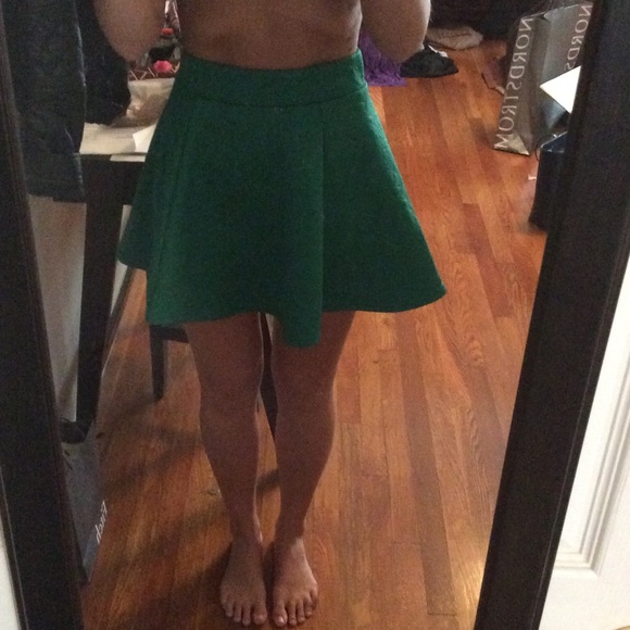 High waisted green skirt