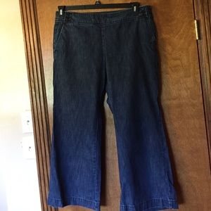 Talbots wide leg side zipper jeans