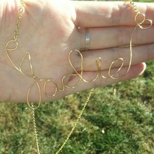 Handmade wire your name necklace