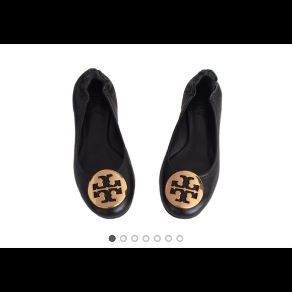 black Tory Burch reva flat