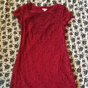 Target Merona brand red lace dress S