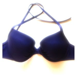 Aerie navy blue halter swim top